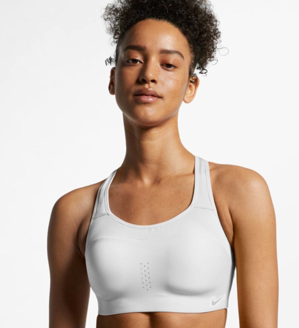 Nike Light Ice Gray Padded Keyhole Sports Bra Supportive Gorpcore Women's Medium